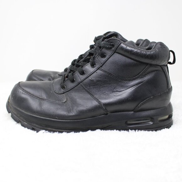 Nike ACG Shoes Men 11 Triple Black Leather Air Max Goaterra 2.0 Boots 365970-006 main image 7